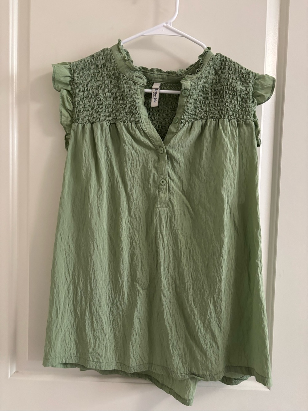 torrid Sage Green Smocked Yoke Ruffle Cap Sleeve Camisole Top
